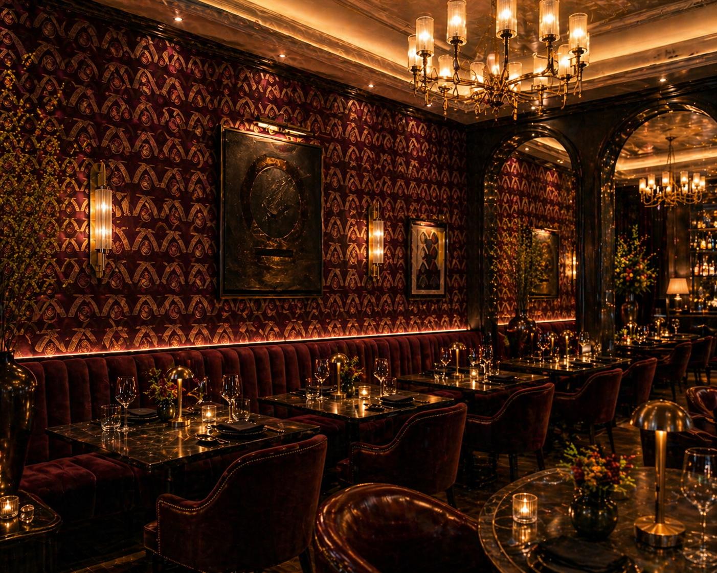 Burgundy dining room