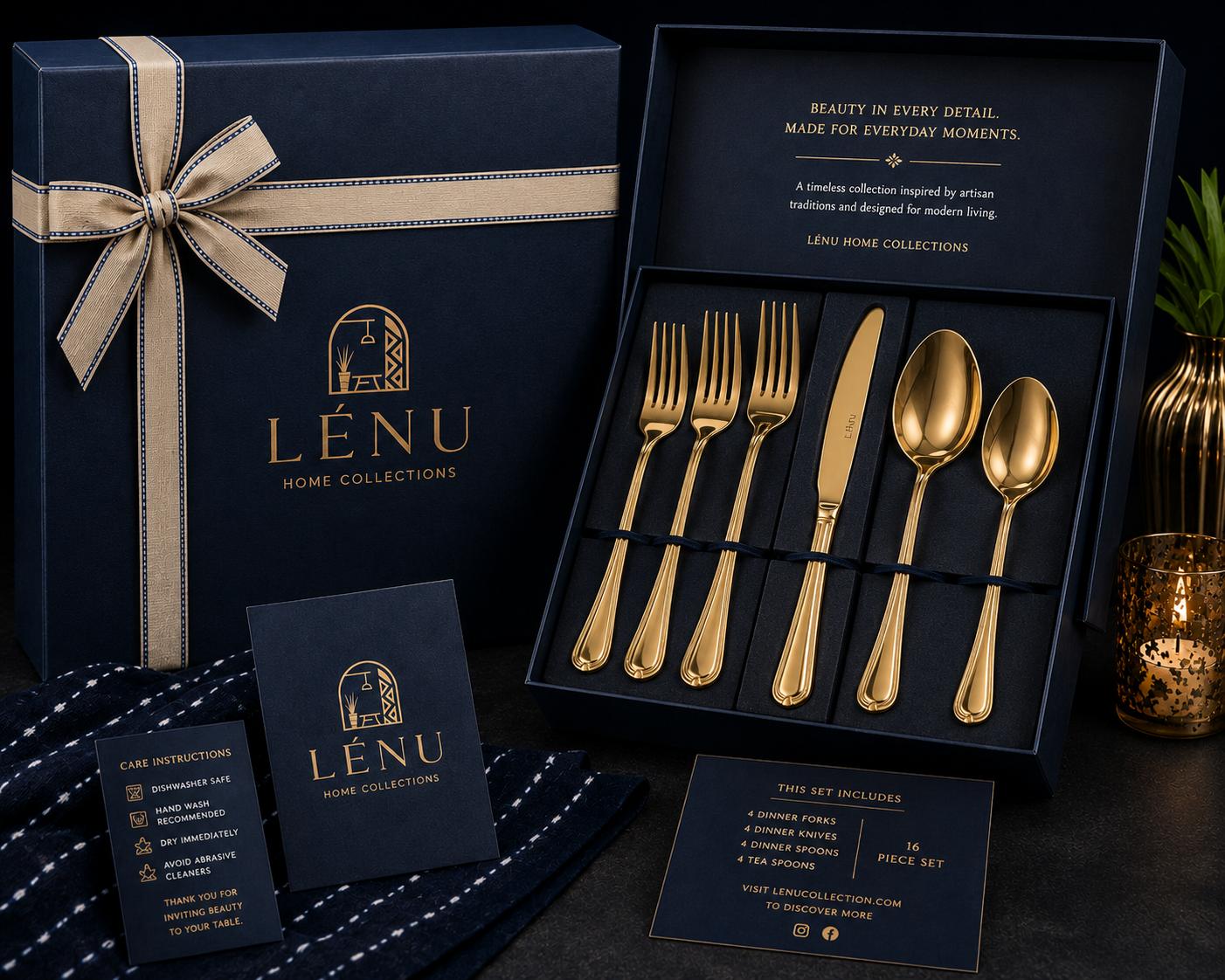 24K Gold Flatware Set